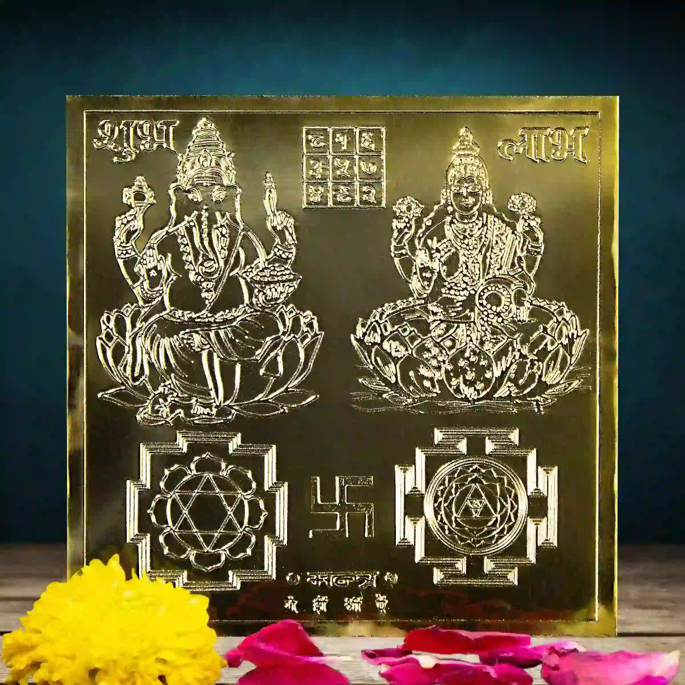 Shaligram Lakshmi Ganesh Yantra – Handmade, for Puja