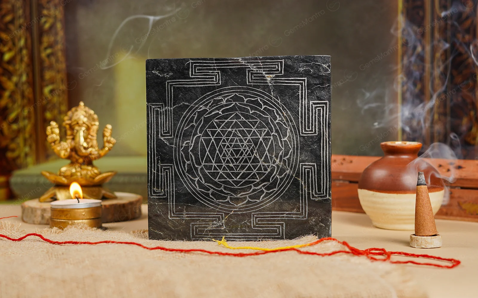 Shaligram Shree Yantra – Handmade, for Puja