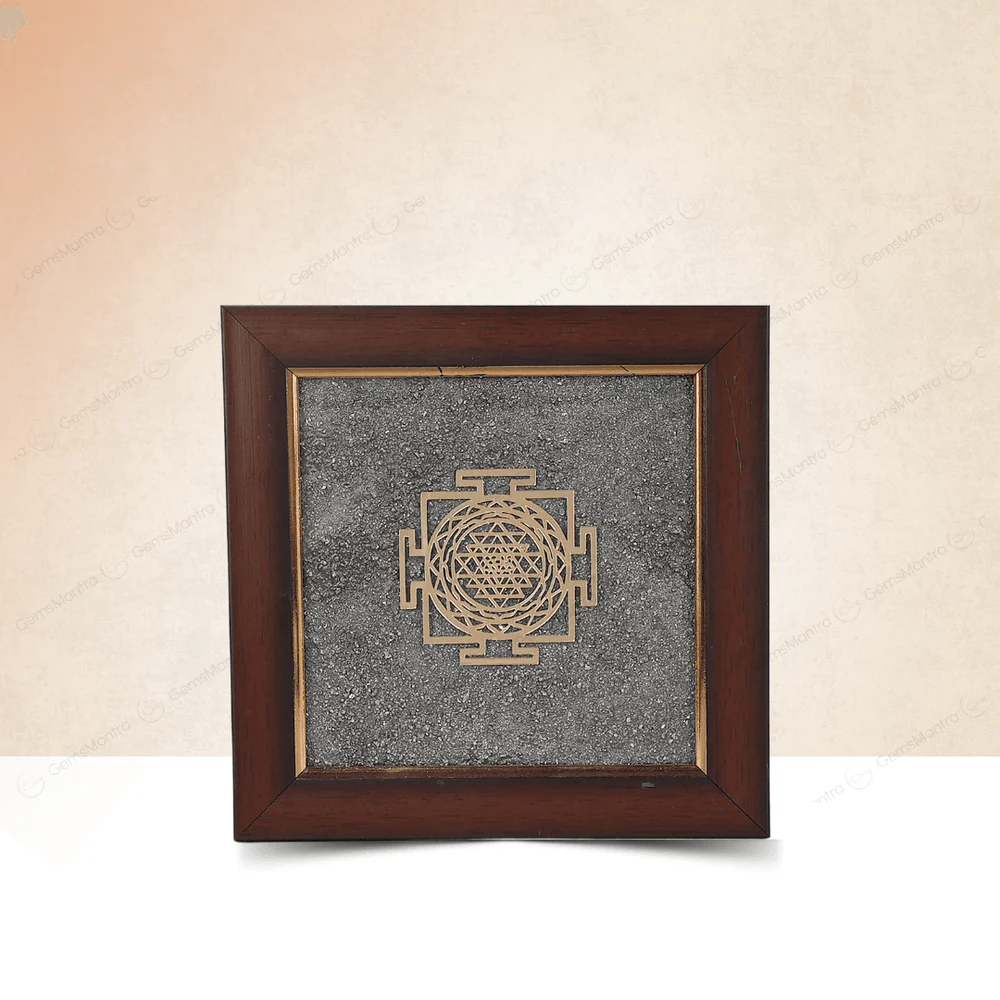 Shri Yantra Pyrite Dust Frame – for Prosperity [SKU049]